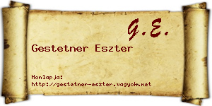 Gestetner Eszter névjegykártya